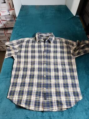 US Expedition Shirt Size Large Mens Blue Check Button Up Work Preppy NWT